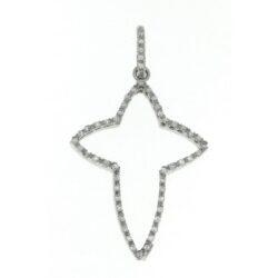 Ciondolo Donna Croce Luminosa in Oro 750 e Zirconi