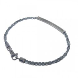bracciale uomo maglia tipo dodo e placca in argento 925
