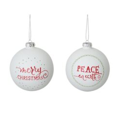 Palline di Natale Merry Christmas, 2 pz