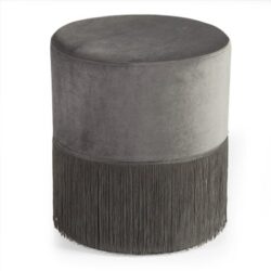 Pouf con frange in velluto