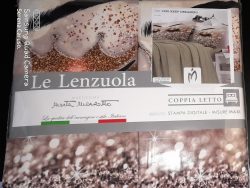 Completo letto matrimoniale mod.Ombretta 100%cotone made in Italy by Marta Marzotto misure maxi.