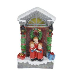 Porta luminosa natalizia con coro