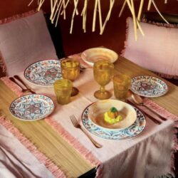 Tovaglia rettangolare Volterra pesca cm 150×300