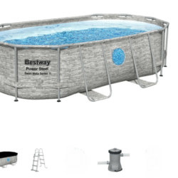 piscina bestway power steel con oblò swim vista ovale