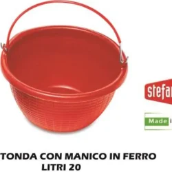 paniere frutta cesta tonda rossa lt 20 Stefanplast