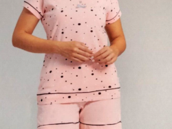pigiama donna IRGE mz manica e short cotone jersey Tg calibrata 8-3XL ROSA 166