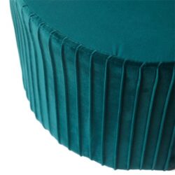 Pouf in velluto plissettato blu