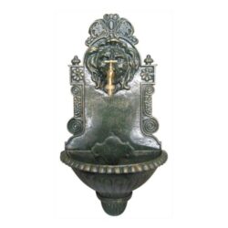 tata linda fontana in ghisa leone antichizzata con rubine