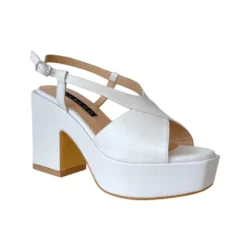Sandalo donna con zeppa bianco Albano
