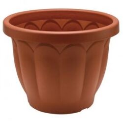 Vaso Dorico in plastica color terracotta 45 cm