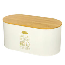 Portapane Stay happy con tappo bamboo