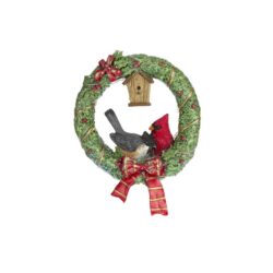 Corona con uccellino luminosa Nuvole di Stoffa