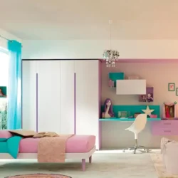 Cameretta con armadio battente quattro ante