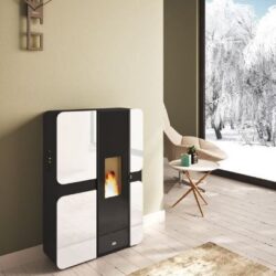 stufa pellet stretta slim eva calor modello kendra 7,5 kw