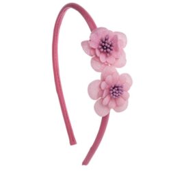 Fascia Capelli Bambina con Fiori Fucsia Siena