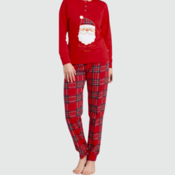 Irge Pigiama Natalizio Donna Caldo Cotone