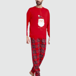 Irge Pigiama Natalizio Uomo Caldo Cotone