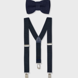 Papillon con bretelle in abbinato. Colore Blu