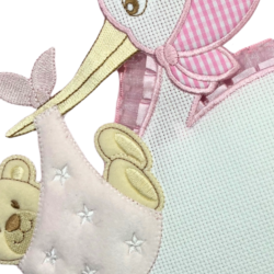 La Chiocciolina Fiocco Nascita Tela Aida Cicogna