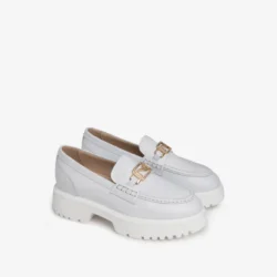 Mocassini donna in pelle Bianca