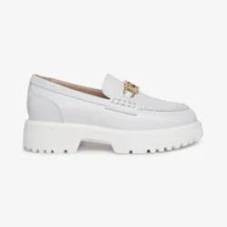 Mocassini donna in pelle Bianca