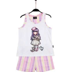 Pigiama Bambina Cotone Spalla Larga Pantalone Corto