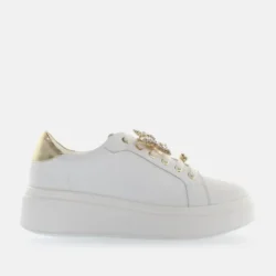 Sneakers Donna gioiello farfalla strass bianco