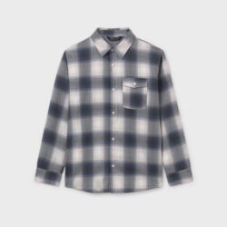 Camicia Quadri Grigia Bambino Ragazzo