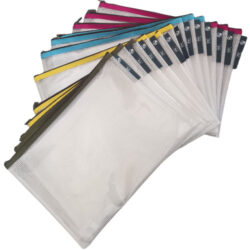 busta con zip mesh neutra conf.12 pezzi