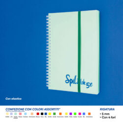 Quaderno spiralato A5 spil spilblok5e con elastico 5 mm