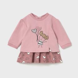 Vestito Felpa Neonata Rosa