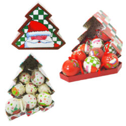 Scatola natalizia sagomata in cartone decorato