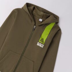 Felpa Bambino Ragazzo Verde Felpata