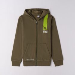 Felpa Bambino Ragazzo Verde Felpata