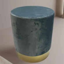 Pouf Velvet Tondo 34 x 34 x 40 cm Linea Oro