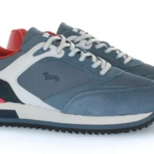 Sneakers uomo in pelle e tessuto con bassotto Harmont&Blaine